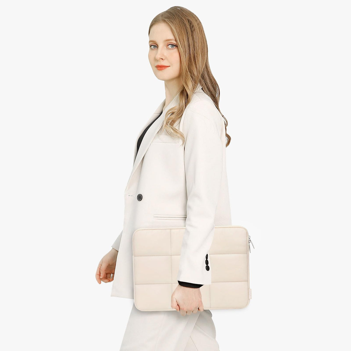 MOSISO Rectangle‑Quilted‑Puffy Tablet Sleeve,11‑Inch &12.9‑13‑Inch, Fits iPad with Magic‑Keyboard Folio