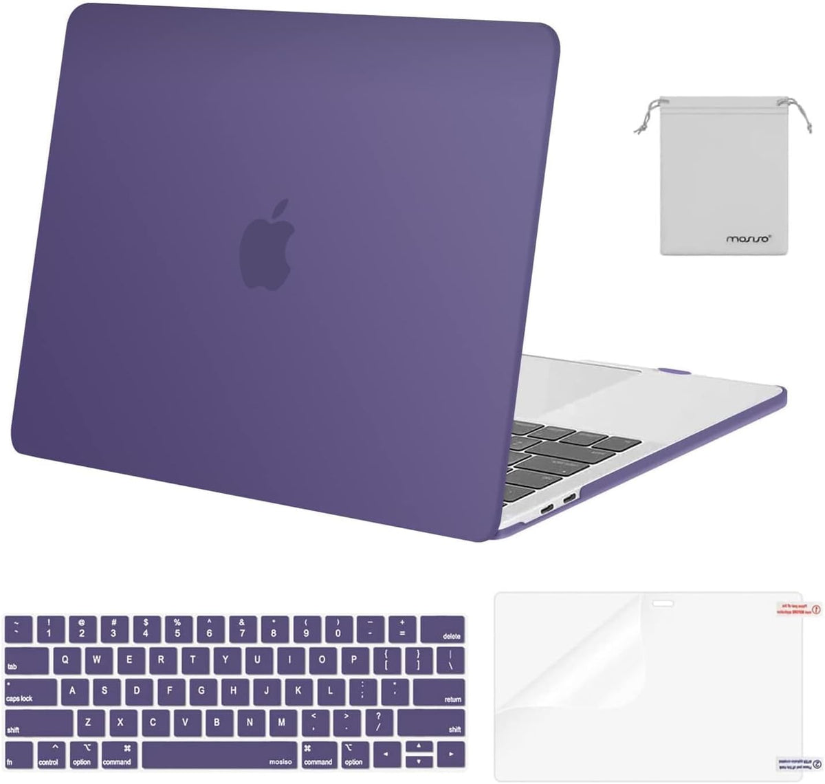 MOSISO Compatible with MacBook Pro 13 inch Case M2/M1 2016-2026 A2338 A2251 A2289 A2159 A1989 A1708 A1706,Plastic Hard Shell&Keyboard Cover&Screen Film&Storage Bag