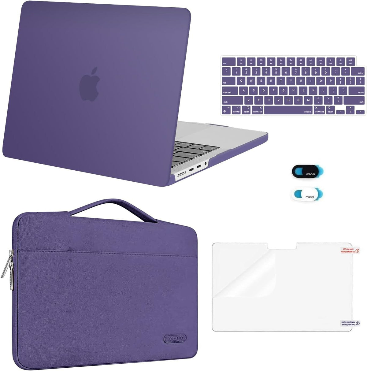 MOSISO Compatible with MacBook Pro 14 inch Case M5-M1 2021-2026, Slim Shockproof Anti-Scratch, with Bag, Keyboard Skin, Webcam Cover & Screen Film