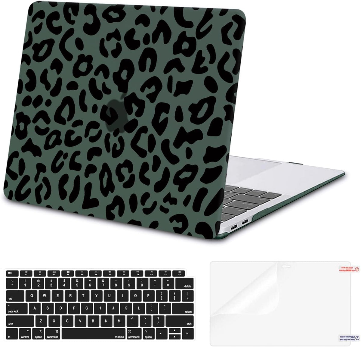 MOSISO Compatible with MacBook Air 13 inch Case Retina Display, Plastic Leopard Grain Hard Shell Case&Keyboard Cover&Screen Protector