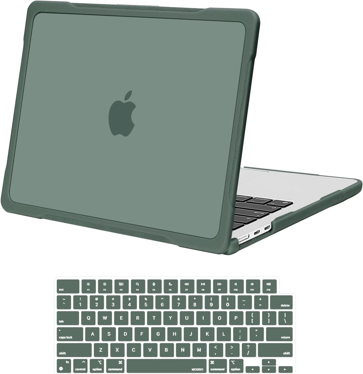 MOSISO Compatible with MacBook Air 13 inch Case M2-M5 2022-2026 A3449 A3240 A3113 A2681, 2 in 1 Kit Crack-Resistant Hard Case with Soft TPU Bumper