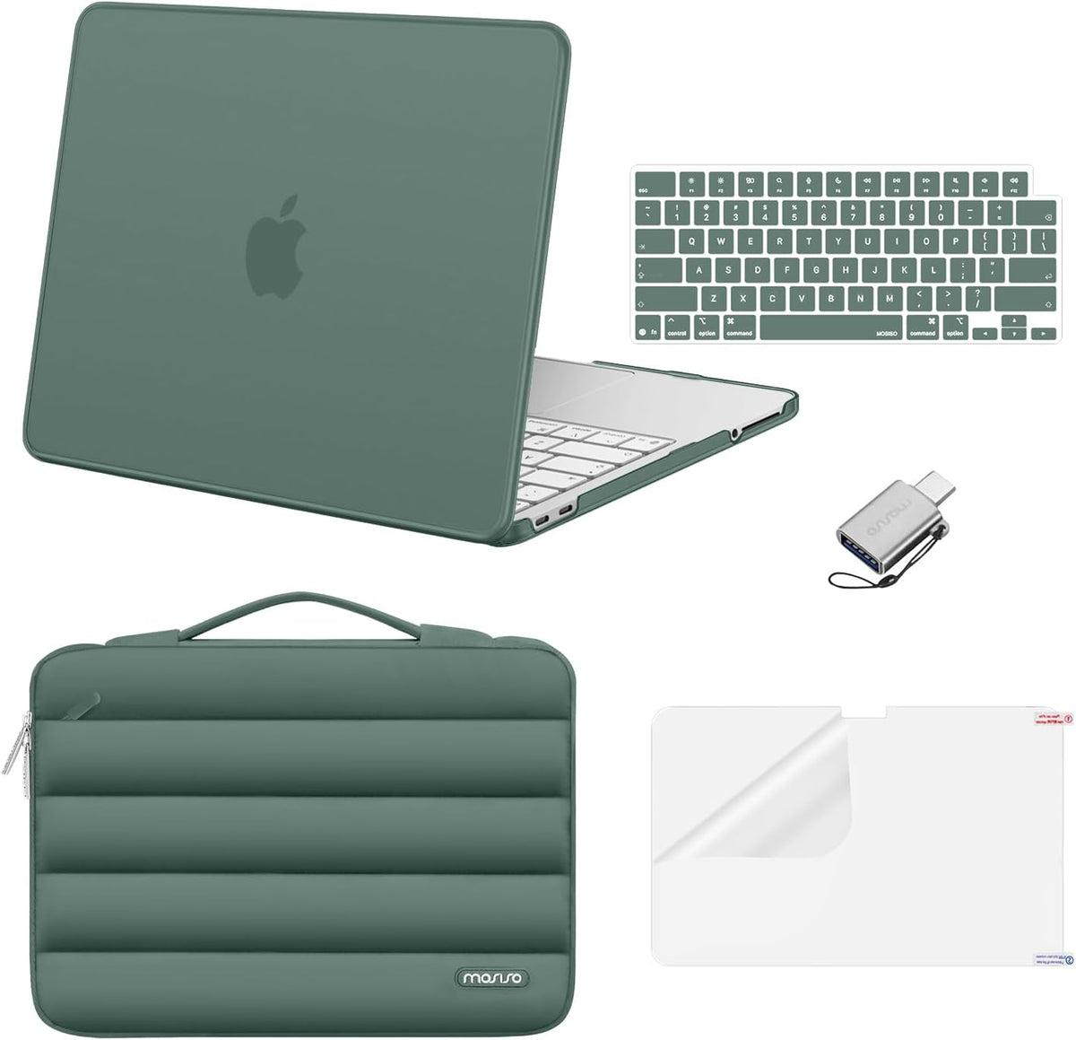 MOSISO Compatible with MacBook Neo Case 13 inch 2026 Release Model A3404 with A18 Pro Chip, Scratch-Resistant Protective Hard Shell&Puffy Sleeve Bag&Keyboard Skin&Screen Film&Type C