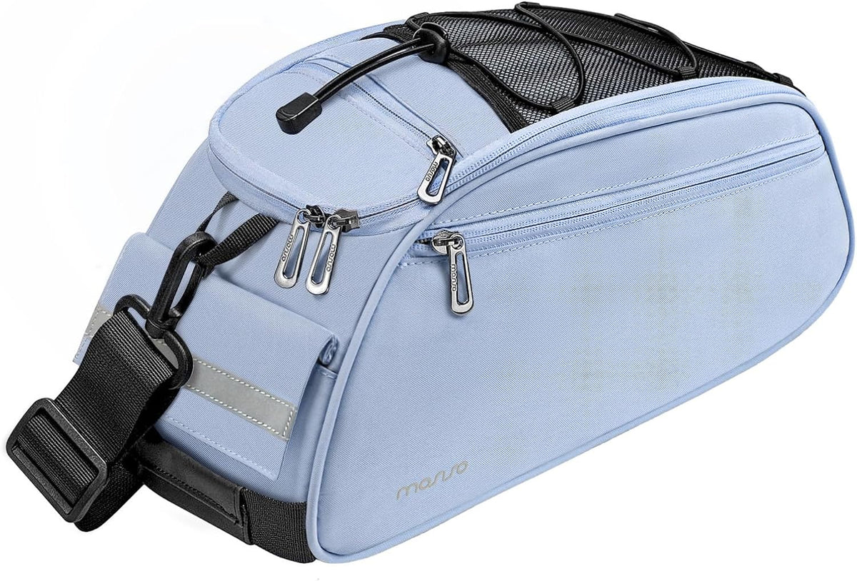 MOSISO 12L Waterproof Bike Rear Rack Bag, Pannier with Reflective Strip, Multi-Pocket Saddle Shoulder Bag for Commute Bike Tour