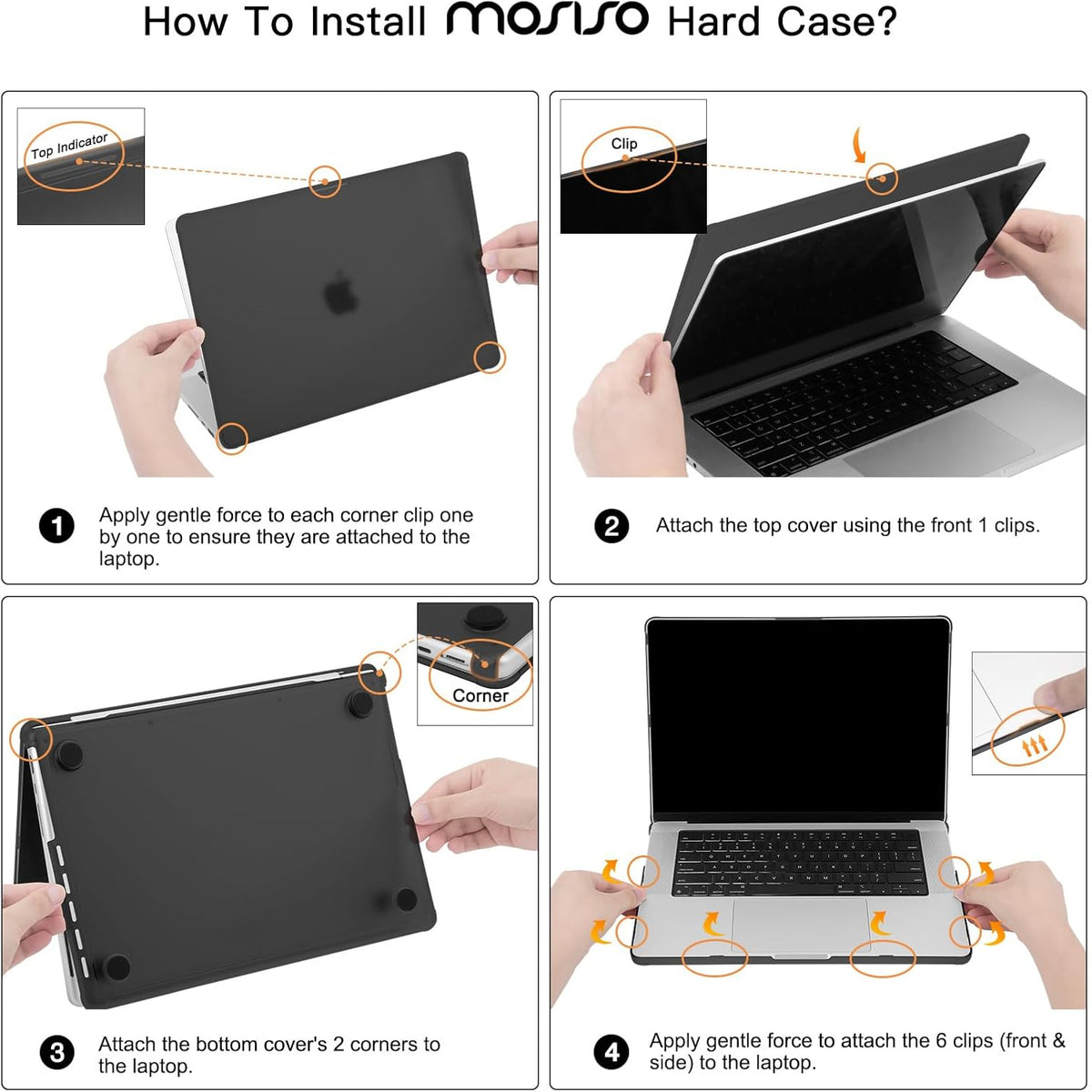 MOSISO 4 in 1 Hard Case Kit Compatible with MacBook Pro 16 Inch M5-M1 Matte Reinforced Corner Shockproof Protective Shell