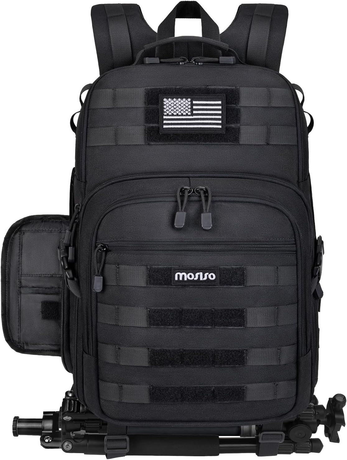 MOSISO Camera Backpack, DSLR/SLR/Mirrorless Tactical Camera Bag Case with Laptop Compartment Compatible with Canon/Nikon/Sony, Black mysite