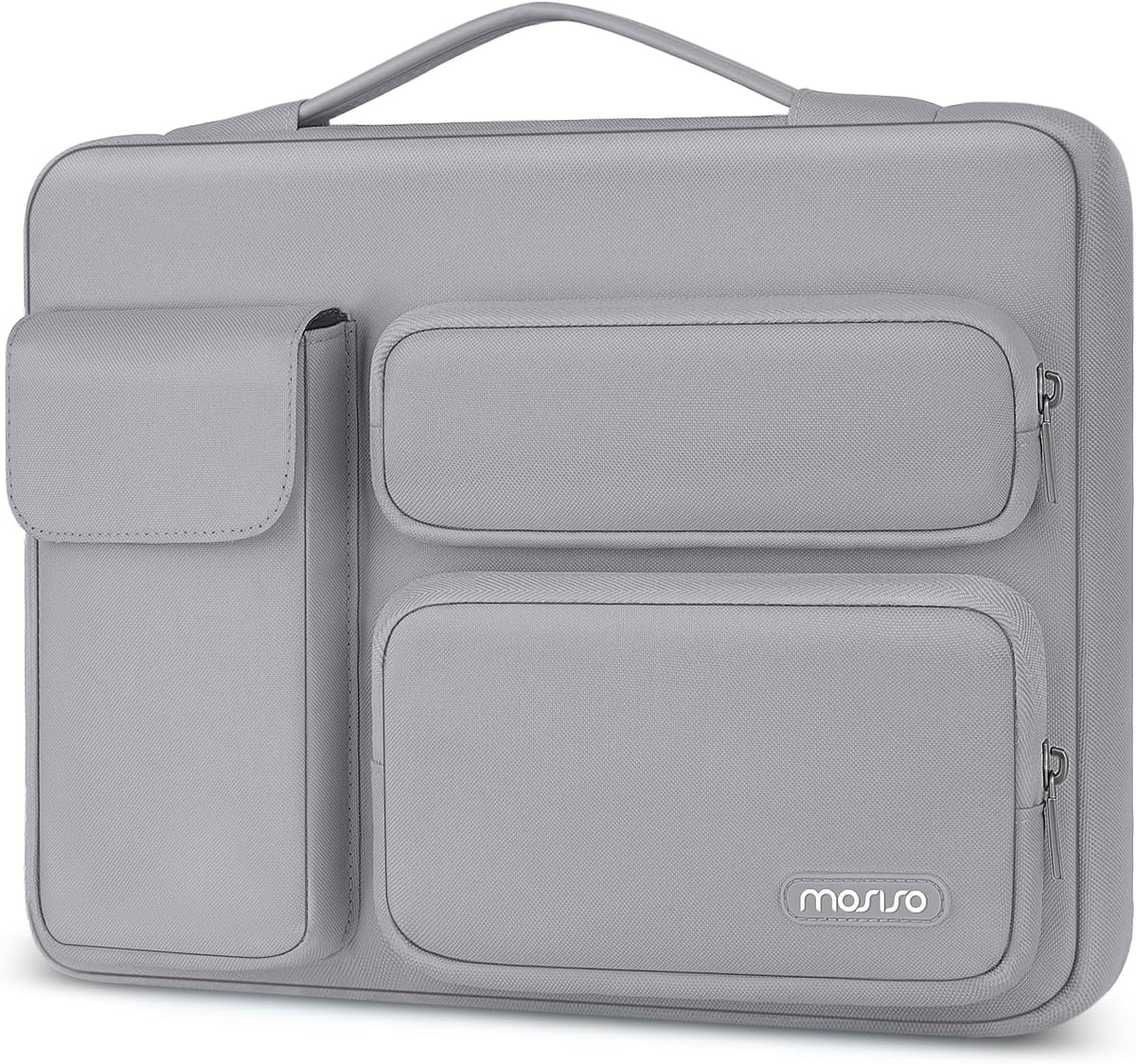 Mosiso 360 Protective Laptop Case 13-17.3 Inch — Side Open Anti-Drop Bag with 2 Raised & 1 Flapover Pockets for MacBook, HP, Dell, Lenovo