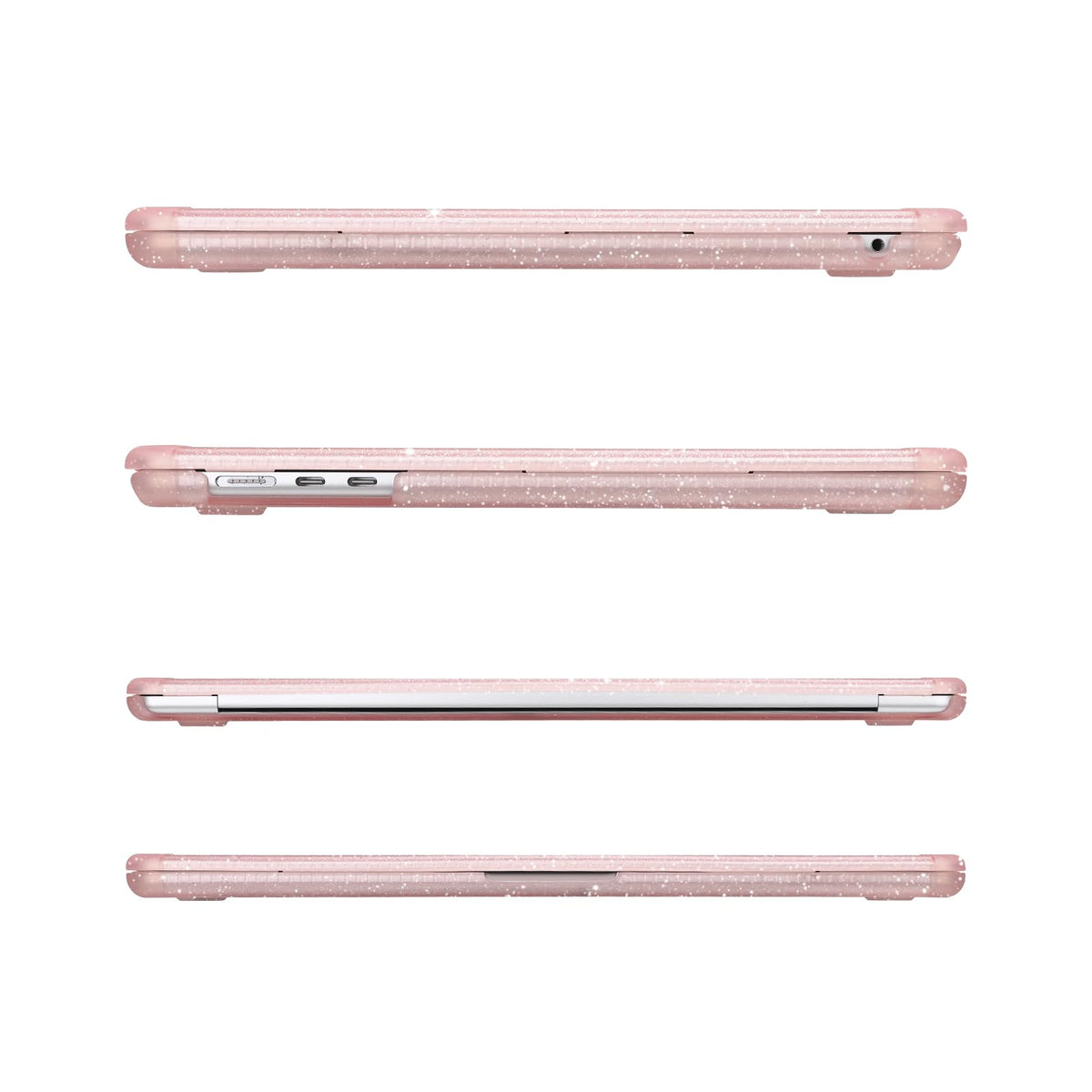 MOSISO Compatible with MacBook Air 15 inch Case 2026-2023 M5-M2 A3448 A3241 A3114 A2941,Anti-Cracking&Anti-Fingerprint Heavy Duty Glitter Plastic Hard Case with TPU Bumper&Keyboard Cover