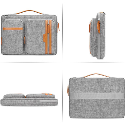MOSISO 360 Shockproof Multi-Pocket Business Laptop Bag with Detachable Shoulder Strap, Handle & Luggage Sleeve, Fits 15.6Inch MacBook HP Dell Notebook