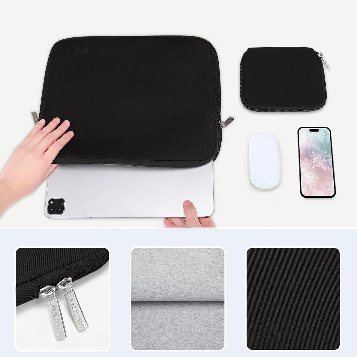 MOSISO 9-11 inch Tablet Sleeve Case for iPad A16 2025, iPad Air 11 inch M3 M2, iPad Pro 11 M4, iPad 10/9/8/7th, Galaxy Tab A9+/S9/S8/Plus 11