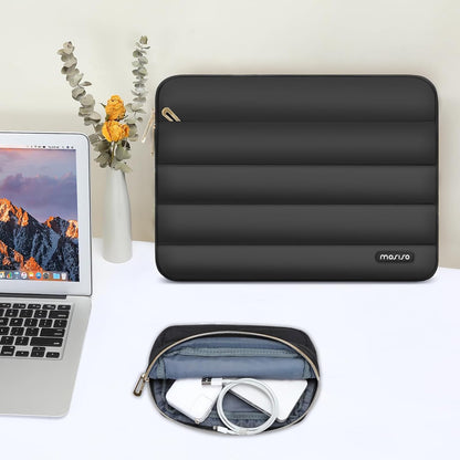 Mosiso Puffy 2-in-1 Tablet Sleeve 9-11 Inch — Quilted Shockproof Case with Accessory Pouch for iPad Pro/Air, Galaxy Tab & Surface Go