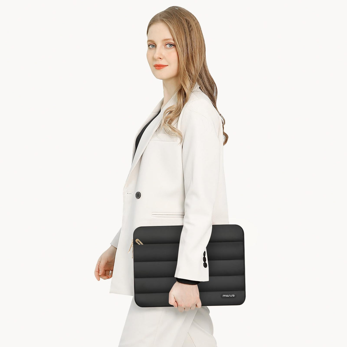 Mosiso Puffy 2-in-1 Tablet Sleeve 9-11 Inch — Quilted Shockproof Case with Accessory Pouch for iPad Pro/Air, Galaxy Tab & Surface Go