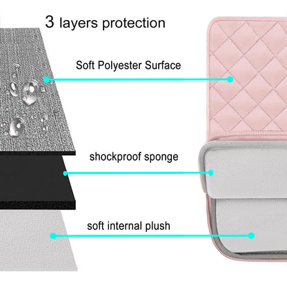 MOSISO Square Quilted Vertical 2-in-1 Tablet Sleeve 9-11 Inch — Front Access Pocket & Matching Mini Pouch for iPad Air/Pro, Galaxy Tab A9+/S9