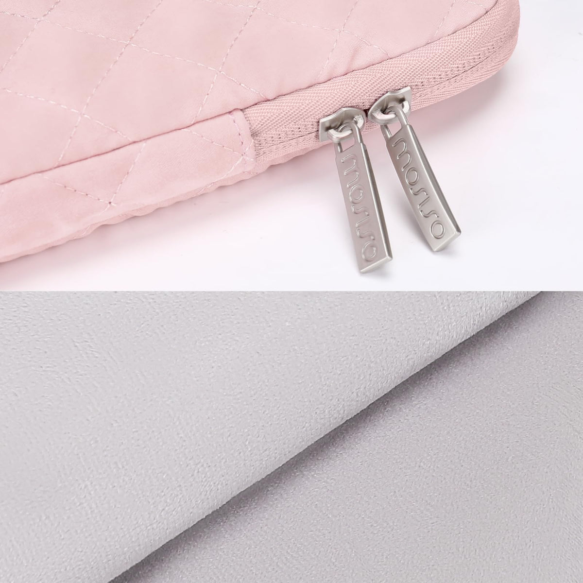 MOSISO Square Quilted Vertical 2-in-1 Tablet Sleeve 9-11 Inch — Front Access Pocket & Matching Mini Pouch for iPad Air/Pro, Galaxy Tab A9+/S9