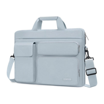 MOSISO Laptop Shoulder Bag 13-17.3 inch - Fits MacBook Pro 16, HP, Dell, Lenovo - 2 Raised Pockets, 1 Flapover & 1 Horizontal Pocket + Handle & Belt