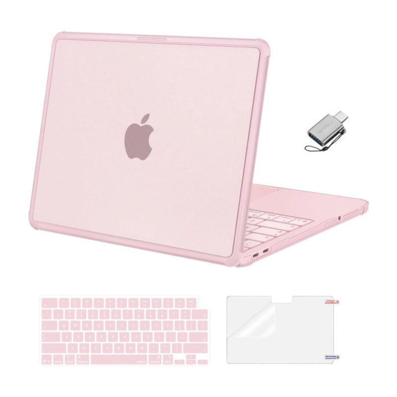MOSISO 5-In-1 Protective Kit for MacBook Air 13-Inch M2-M5 (A2681/A3113/A3240/A3449), Hard-Shell, Keyboard-Covers, Screen-Film & Webcam-Cover