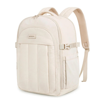 MOSISO 30L Women Travel Carry‑On Backpack, 180‑Degree Opening, Shoe‑Compartment, 15.6‑Inch Laptop Sleeve with Luggage‑Strap for Travel Commute