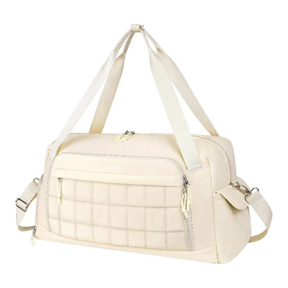 MOSISO Women Gym Duffle Weekender Overnight Bag, Quilted Design with Shoe‑Compartment & Built‑In Trolley Sleeve