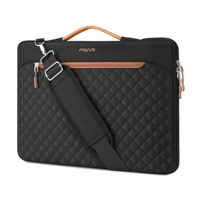 MOSISO 360‑Edge Reinforced Laptop Shoulder Bag,15‑16‑Inch,Removable‑Strap,Front‑Pockets & Rear Trolley‑Sleeve