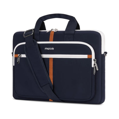 MOSISO 15-16 Inch Padded Laptop Shoulder Messenger Bag, Multi Front Pockets, Removable Strap & Rear Trolley Sleeve