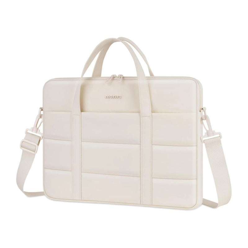 MOSISO 360‑Edge Reinforced Ultra‑Light Laptop Bag,15‑16‑Inch,Dual‑Pockets,Removable‑Strap & Rear Trolley‑Sleeve