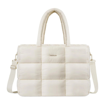 MOSISO Lightweight Puffy Quilted Women Laptop Tote Bag,15‑16‑Inch,Multi‑Pockets & Rear Trolley‑Sleeve