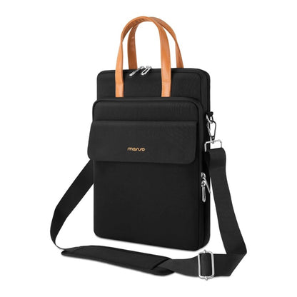 MOSISO Men’s 360‑Edge Reinforced Vertical Laptop Messenger Bag, 13‑14‑Inch, Multi‑Pockets, Removable‑Strap & Rear Trolley‑Sleeve