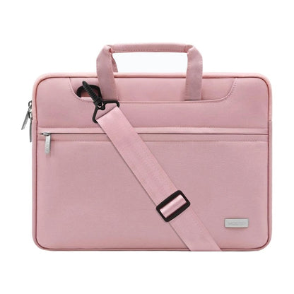 MOSISO 15.6 Inch Polyester Laptop Shoulder Briefcase, Multi Pockets, Tuck Away Handles, Removable Strap & Rear Trolley Sleeve