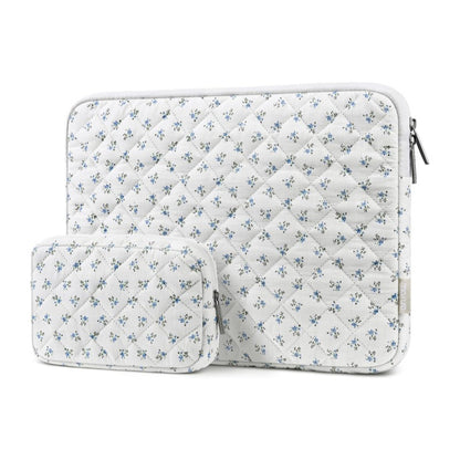 MOSISO Chic Quilted‑Puffy 13.3-16‑Inch Laptop Sleeve,Soft‑Polyester‑Padded with Coordinating‑Detachable‑Accessory‑Pouch