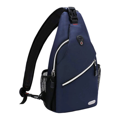 MOSISO Mini Sling Backpack, Lightweight Polyester Crossbody Daypack with Anti-Theft Pocket & Mesh Side Pockets, Fits 9Inch iPad Mini for Hiking Travel