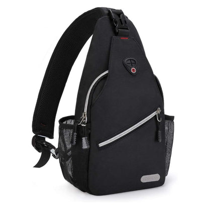MOSISO Mini Sling Backpack, Lightweight Polyester Crossbody Daypack with Anti-Theft Pocket & Mesh Side Pockets, Fits 9Inch iPad Mini for Hiking Travel