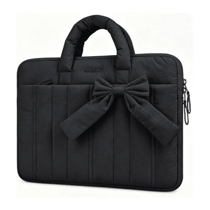 MOSISO Laptop Case 13.3-16 inch, Puffy Laptop Sleeve Compatible with MacBook Neo/Air/Pro, HP Dell ASUS Lenovo, Quilted Bag with Bow&Handle&Soft Lining