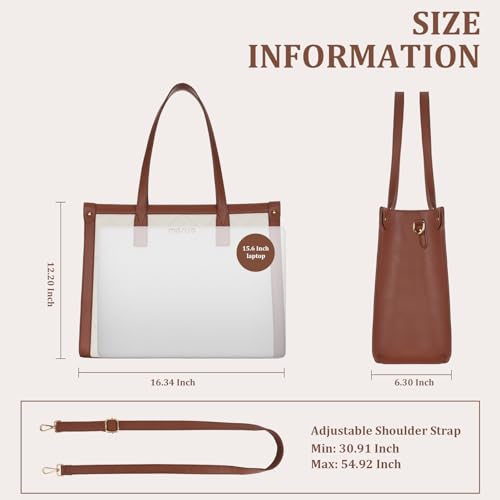 MOSISO Laptop Tote Bag, 15.6 inch PU Leather Women Rhombus Quilted Handbag & Clutch Purse, Waterproof Computer Bag Work Briefcase for Business Office
