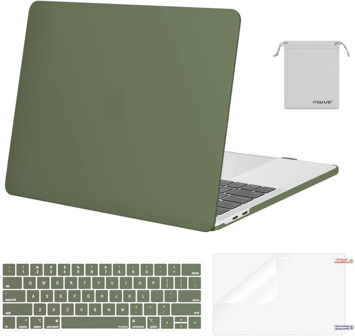 MOSISO Compatible with MacBook Pro 13 inch Case M2/M1 2016-2026 A2338 A2251 A2289 A2159 A1989 A1708 A1706,Plastic Hard Shell&Keyboard Cover&Screen Film&Storage Bag