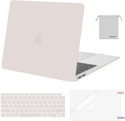 MOSISO Compatible with MacBook Air 13 inch Case M1 2018-2021 A2337 A2179 A1932, Protective Hard Shell & Keyboard Cover & Screen Film & Pouch