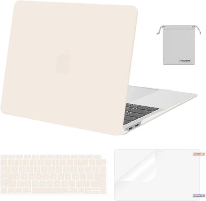 MOSISO Compatible with MacBook Air 13 inch Case M1 2018-2021 A2337 A2179 A1932, Protective Hard Shell & Keyboard Cover & Screen Film & Pouch
