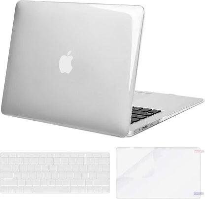 MOSISO Compatible with MacBook Air 13 inch Case (Models: A1369 & A1466, Older Version 2010-2017 Release), Protective Plastic Hard Shell Case & Keyboard Cover & Screen Protector, Black mysite