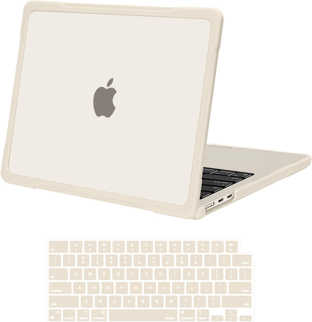 MOSISO Compatible with MacBook Air 13 inch Case M2-M5 2022-2026 A3449 A3240 A3113 A2681, 2 in 1 Kit Crack-Resistant Hard Case with Soft TPU Bumper