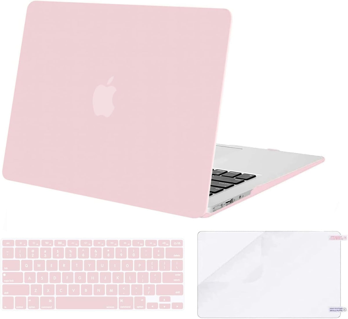 MOSISO Compatible with MacBook Air 13 inch Case (Models: A1369 & A1466, Older Version 2010-2017 Release), Protective Plastic Hard Shell Case & Keyboard Cover & Screen Protector, Black mysite
