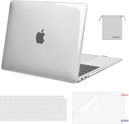 MOSISO Compatible with MacBook Air 13 inch Case M1 2018-2021 A2337 A2179 A1932, Protective Hard Shell & Keyboard Cover & Screen Film & Pouch