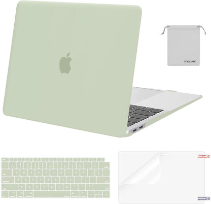 MOSISO Compatible with MacBook Air 13 inch Case M1 2018-2021 A2337 A2179 A1932, Protective Hard Shell & Keyboard Cover & Screen Film & Pouch