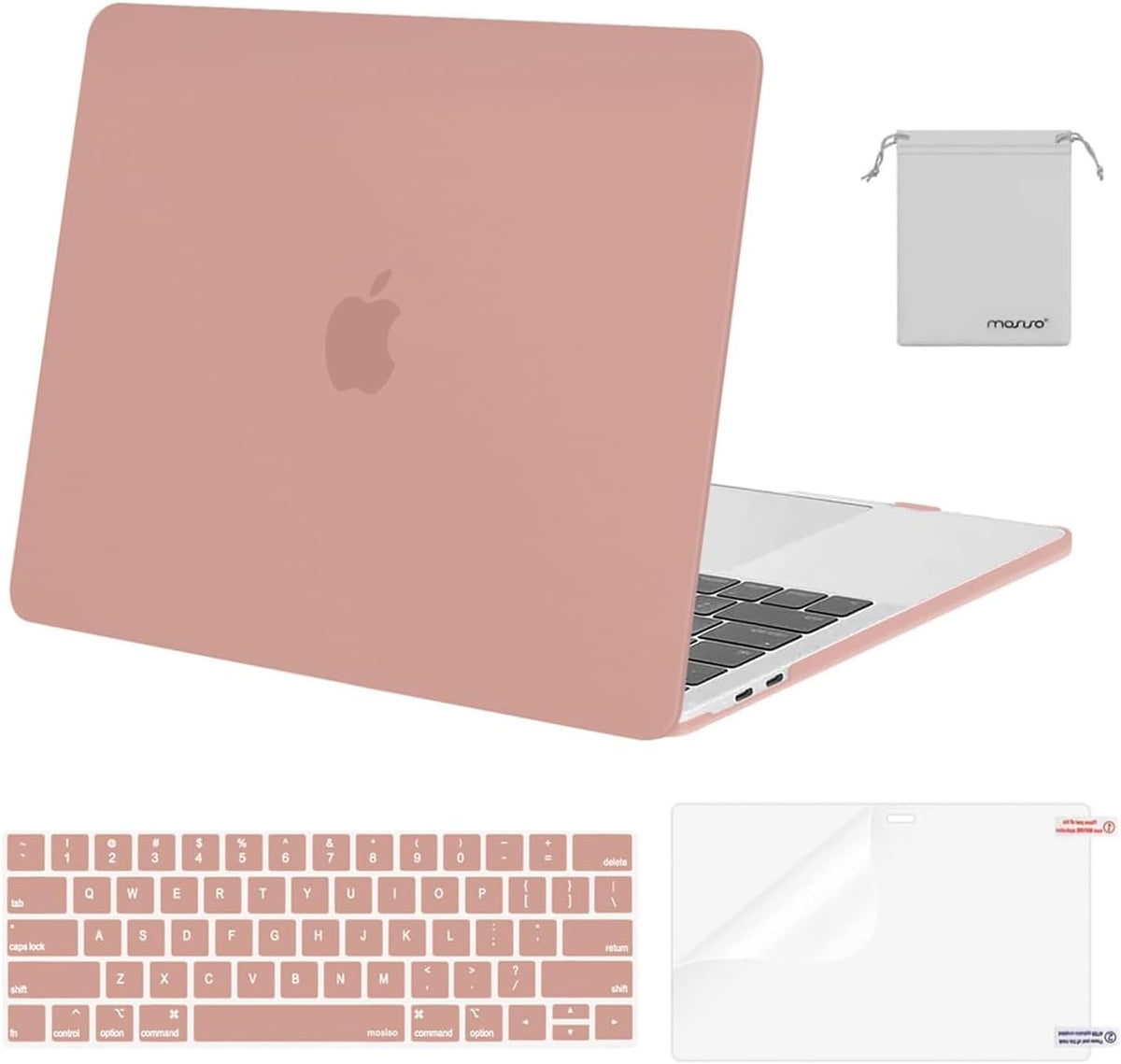 MOSISO Compatible with MacBook Pro 13 inch Case M2/M1 2016-2026 A2338 A2251 A2289 A2159 A1989 A1708 A1706,Plastic Hard Shell&Keyboard Cover&Screen Film&Storage Bag