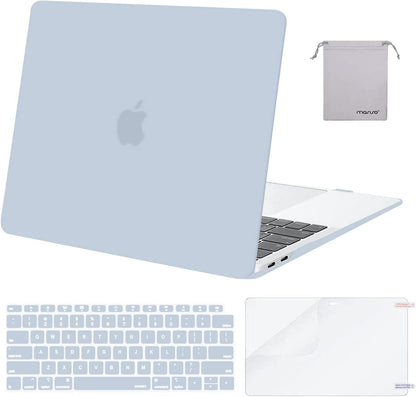 MOSISO Compatible with MacBook Air 13 inch Case M1 2018-2021 A2337 A2179 A1932, Protective Hard Shell & Keyboard Cover & Screen Film & Pouch