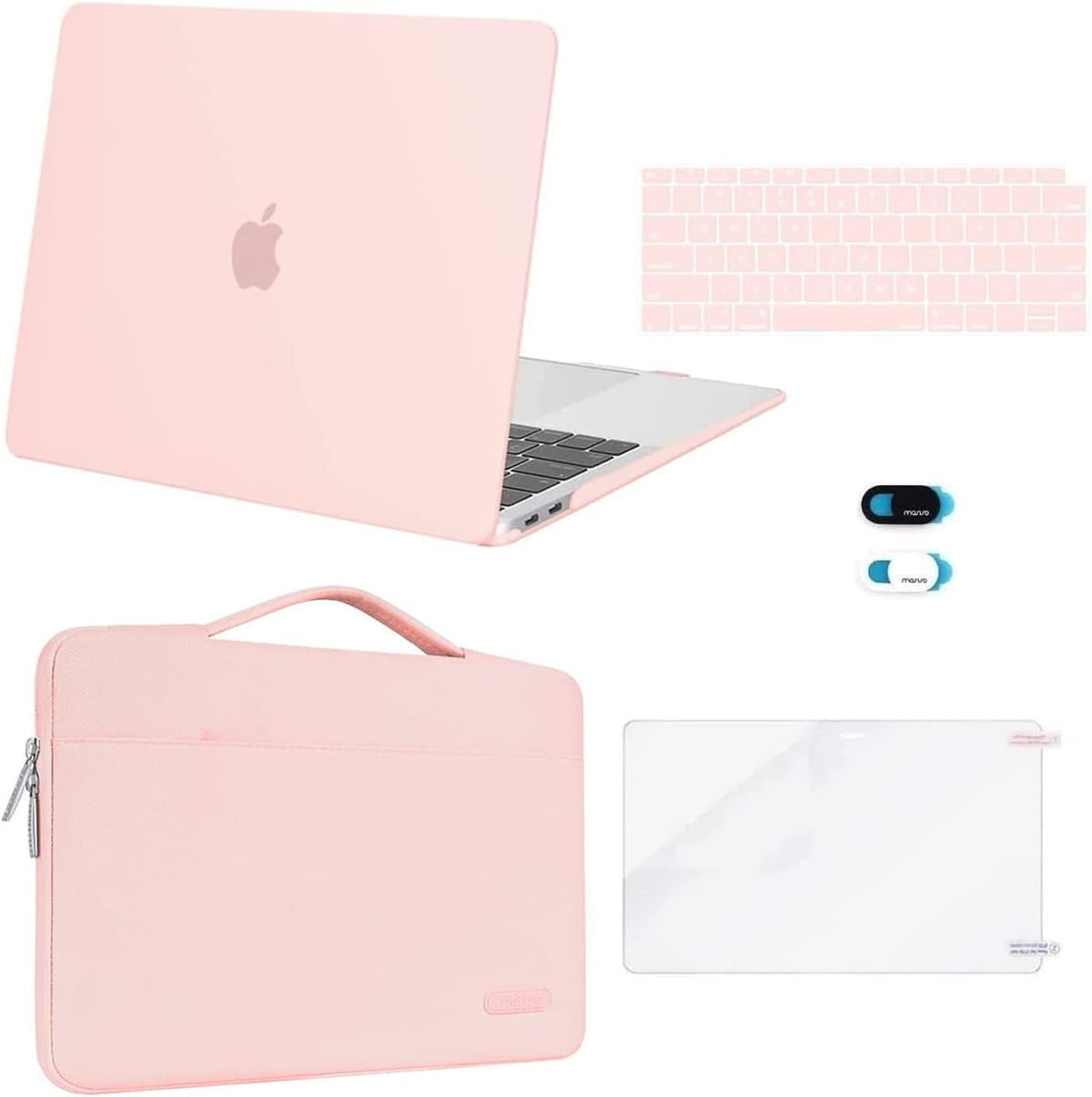 MOSISO for MacBook Air 13 inch Case M1 2018-2020 A2337 A2179 A1932 Retina Display, Plastic Hard Shell, Bag, Keyboard Skin, Webcam Cover & Screen Film