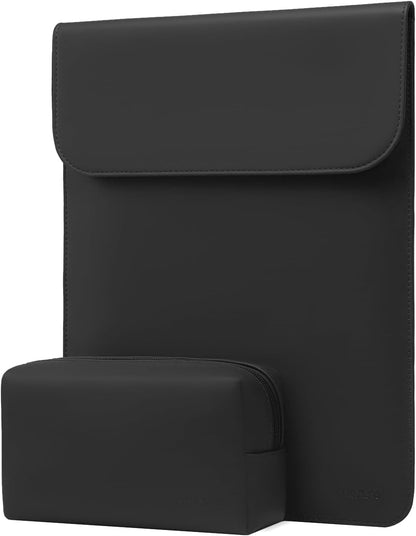 MOSISO Faux Suede Magnetic Laptop Sleeve 2-in-1 Kit with Matching Accessory Pouch, Fits 13–13.3 Inch MacBook Neo Air Pro Notebook