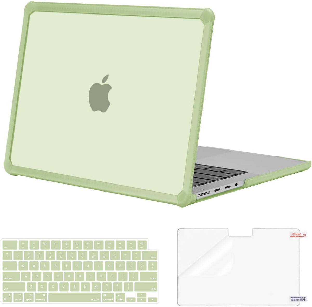 MOSISO Compatible with MacBook Pro 14 inch Case 2021-2026 M5-M1, Anti-Cracking Heavy Duty TPU Bumper Hard Case & Keyboard Skin & Screen Film