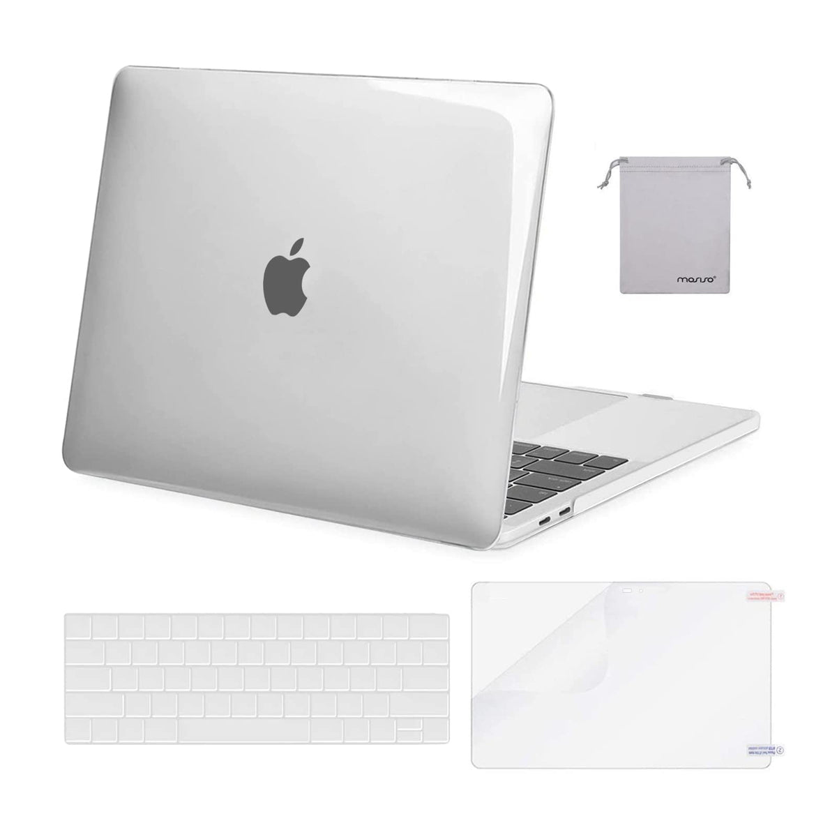 MOSISO Compatible with MacBook Pro 15 inch Case 2019 2018 2017 2016 Release A1990 A1707 with Touch Bar, Plastic Hard Shell Case & Keyboard Cover & Screen Protector & Storage Bag, Rose Quartz