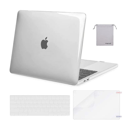 MOSISO Compatible with MacBook Pro 15 inch Case 2019 2018 2017 2016 Release A1990 A1707 with Touch Bar, Plastic Hard Shell Case & Keyboard Cover & Screen Protector & Storage Bag, Rose Quartz