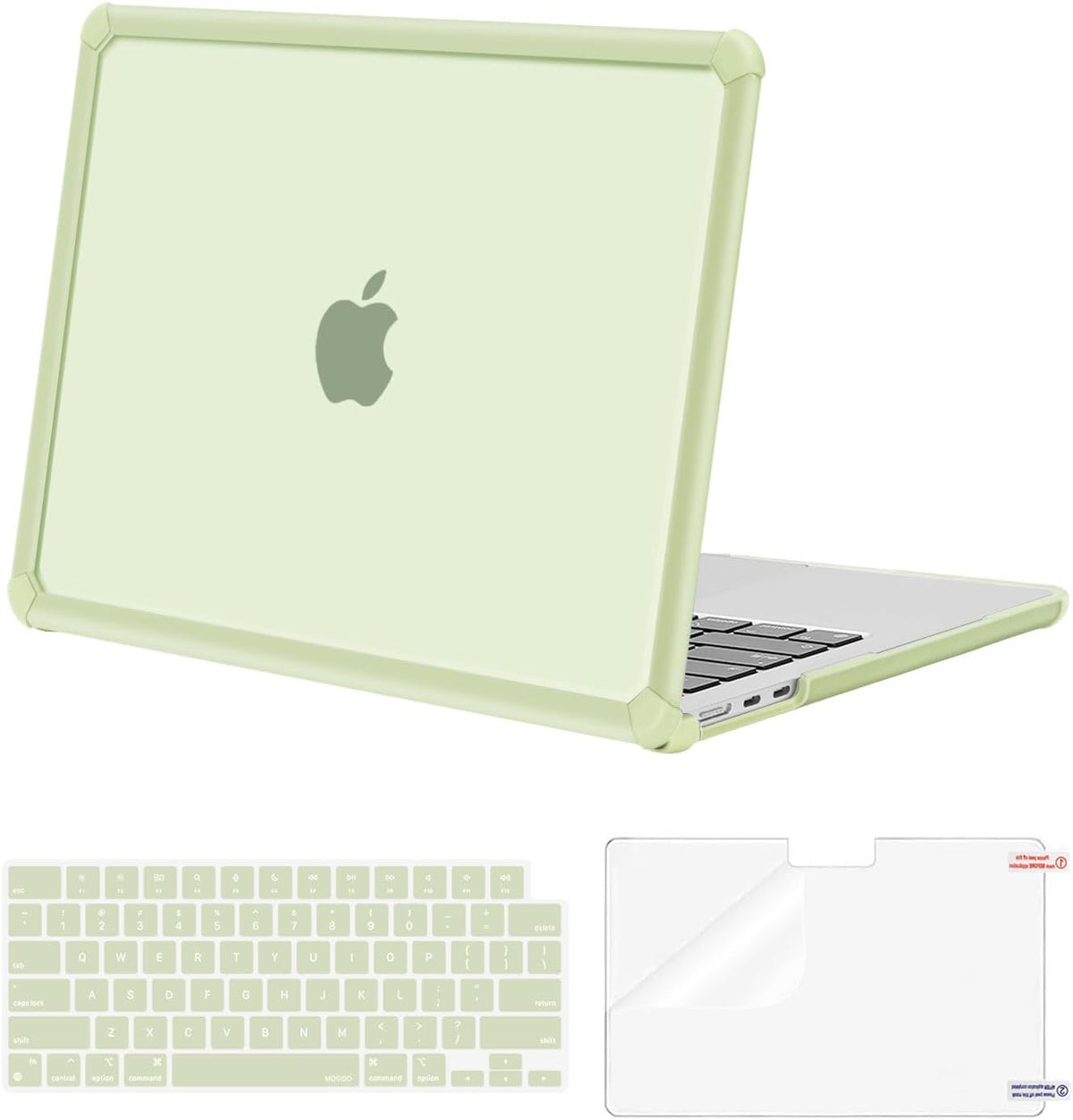MOSISO Hard Case Compatible with MacBook Air 13 M2-M5 2022-2026, 3 in 1 Heavy Duty Crack Resistant Protective Cover with TPU Bumper
