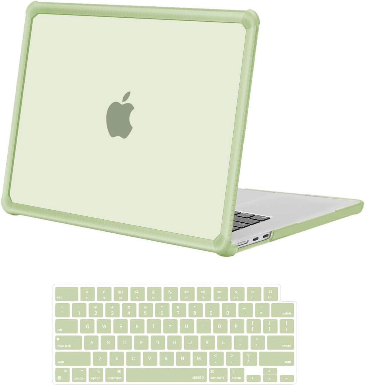 MOSISO Shock-Absorbing Hard Case Compatible with MacBook Air 15 inch M5-M2 2026-2023 A3448 A3241 A3114 A2941,Anti-Cracking Heavy Duty Hard Shell with TPU Bumper&Keyboard Cover