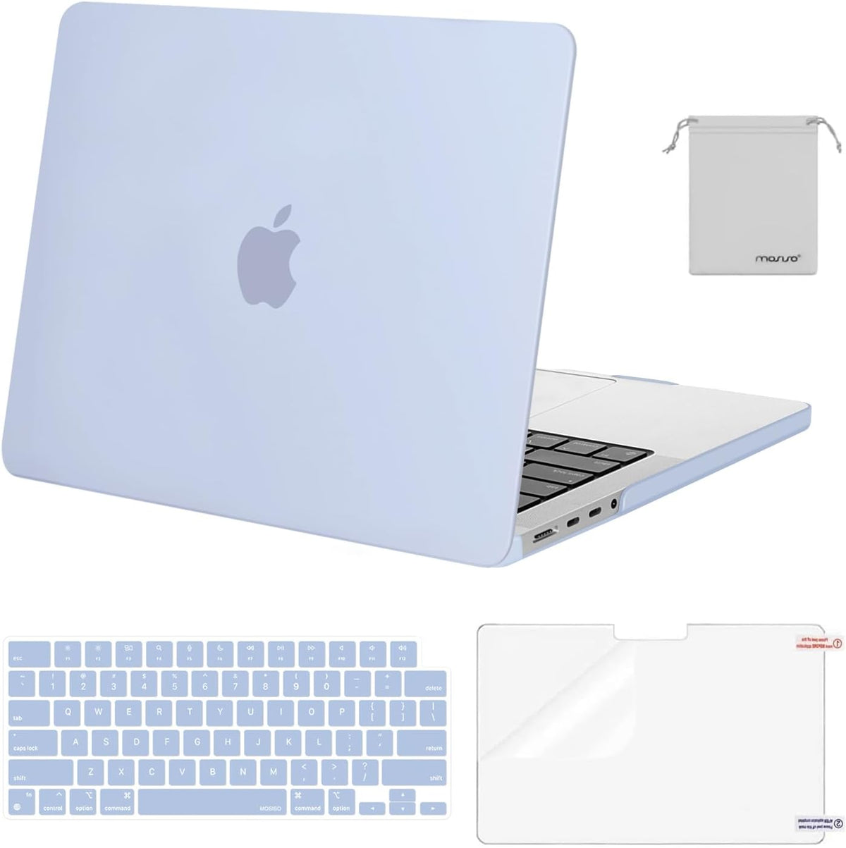 MOSISO Compatible with MacBook Pro 14 inch Case M5-M1 2026-2021 A3427 A3426 A3434 A3112 A3185 A3401 A2918 A2992 A2779 A2442,Hard Case&Keyboard Skin&ScreenFilm&Pouch